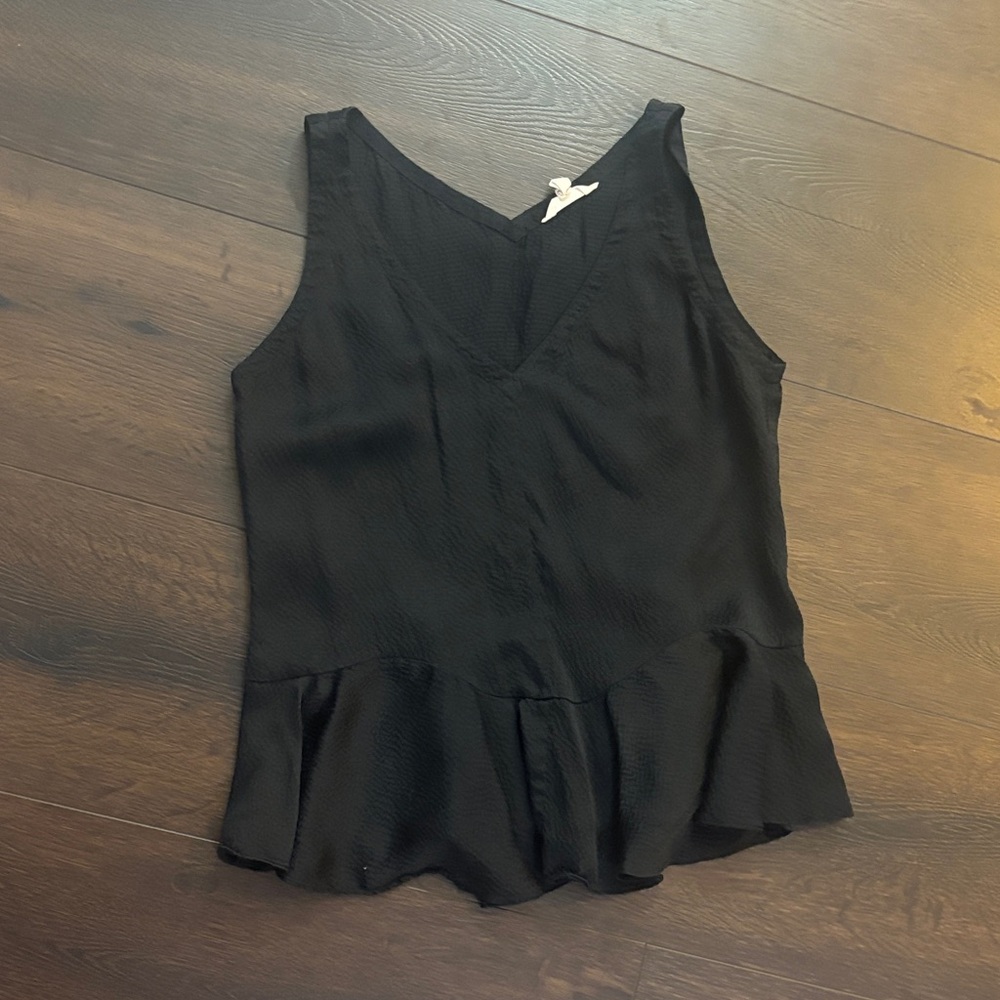 Rebecca Taylor Black V-Neck Tank Top